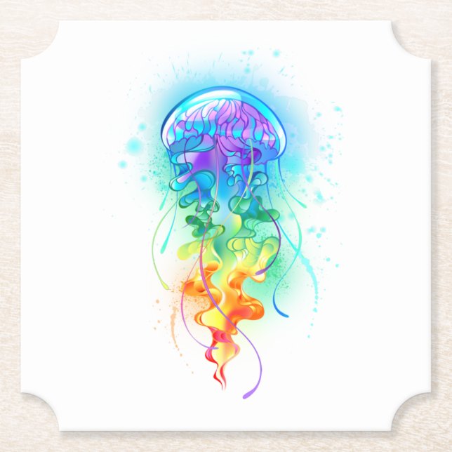 Rainbow-Qualle Untersetzer (Vorderseite)