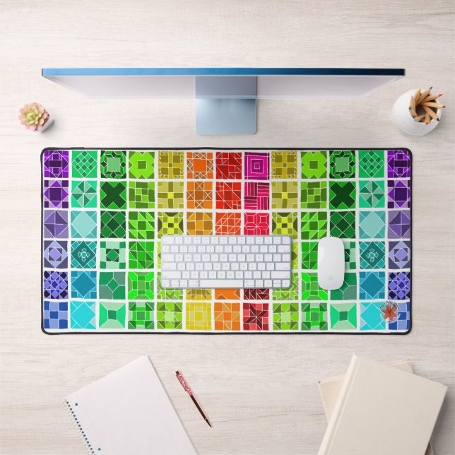Rainbow Quilt Desk Mat Schreibtischunterlage (Büro 1)