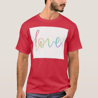 Rainbow-QuotLovequot-Kalligraphie T-Shirt
