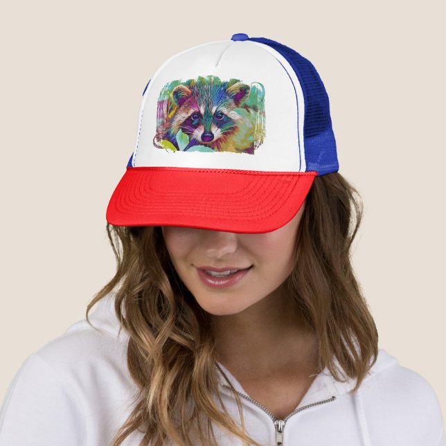 Rainbow Raccoon Trucker Hat Truckerkappe (Beispiel)