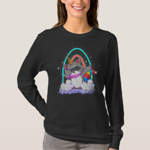 Rainbow Raconicorn Dabbing Fantasy Raccoo T-Shirt