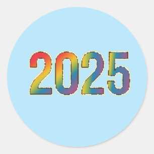 Rainbow Radiance: 2025 Edition Runder Aufkleber
