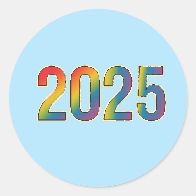 Rainbow Radiance: 2025 Edition Runder Aufkleber (Vorderseite)