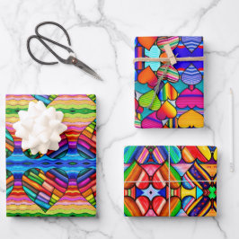 Rainbow Radiance: Lebhaft Geschenkpapier Set