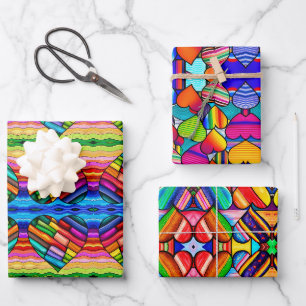 Rainbow Radiance: Lebhaft Geschenkpapier Set