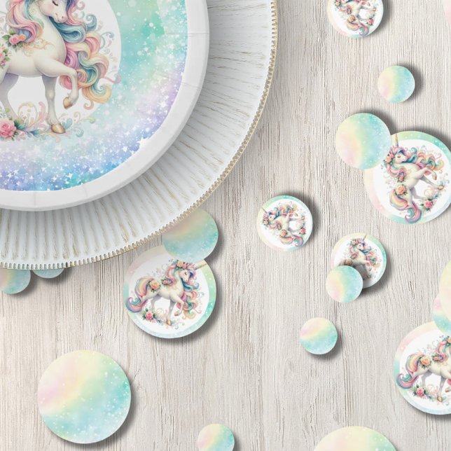 Rainbow Radiant Pastel Unicorn Party Konfetti (Rainbow Radiant Pastel Unicorn Party Confetti)