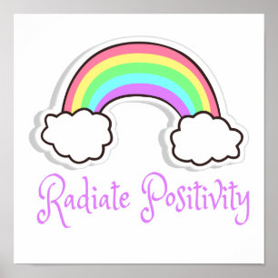 Rainbow Radiate Positivity, Positive mindset Poster