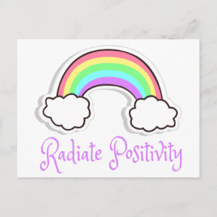 Rainbow Radiate Positivity, Positive mindset Postkarte
