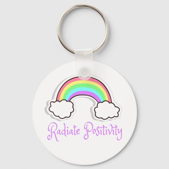 Rainbow Radiate Positivity, Positive mindset Schlüsselanhänger (Vorderseite)