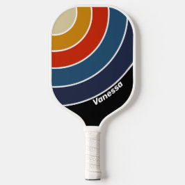 Rainbow-Rainbow-Circle Streifen mit Name Pickleball Schläger