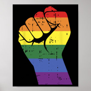 Rainbow Rainbow-Hand-Gay-Bbt-Stolperstütze Poster