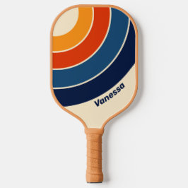 Rainbow-Rainbow-Streifen mit Namen Pickleball Schläger