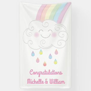 Rainbow Raindrop Kinderdusche Sprinkle Banner