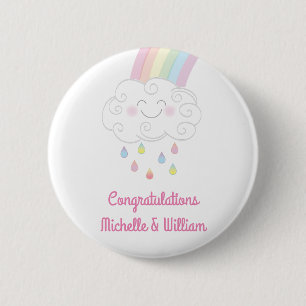 Rainbow Raindrop Kinderdusche Sprinkle Button