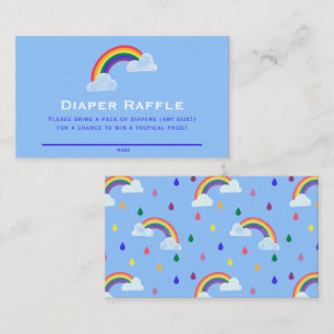 Rainbow Raindrops Baby Shower Diaper Raffle Ticket Begleitkarte