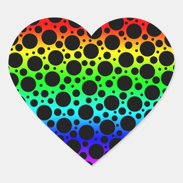 Rainbow Random Polka Dots Stickers Labels (Vorderseite)