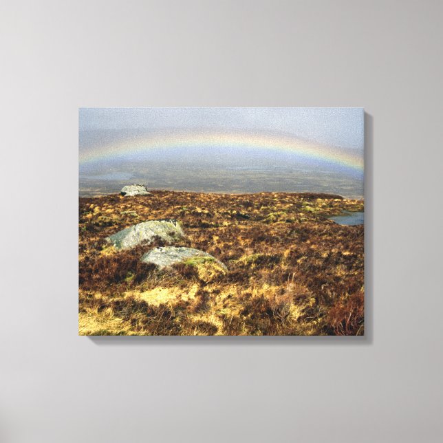 Rainbow Rannoch Moor Postcard Poster Foto Block Leinwanddruck (Vorderseite)
