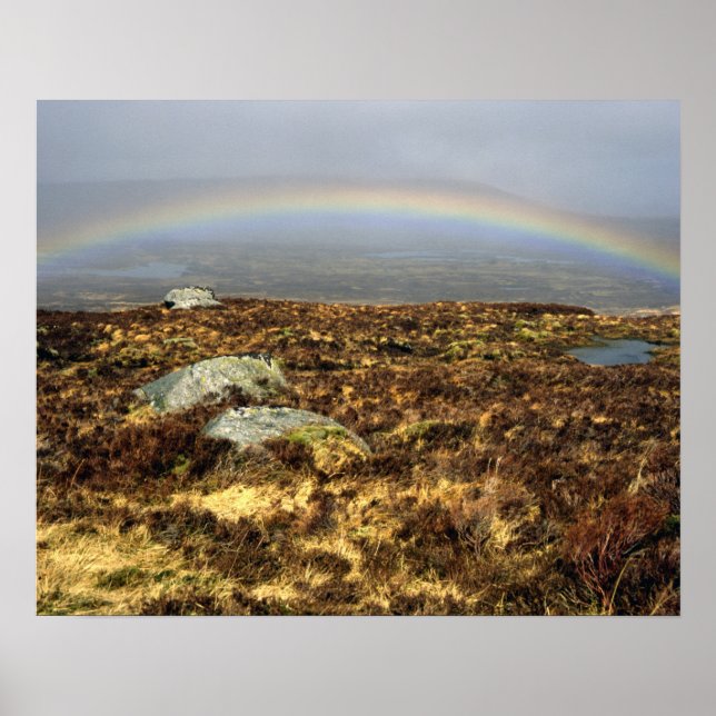 Rainbow Rannoch Moor Postkarte Poster (Vorne)