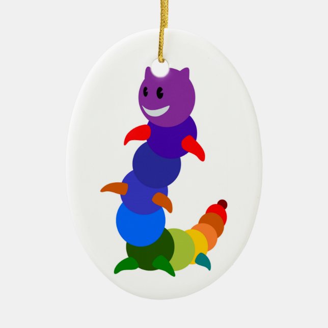RAINBOW-RAUPE KERAMIK ORNAMENT (Vorne)