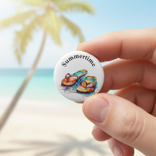 Rainbow Reef Flip Flops Button