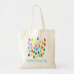 Rainbow-Regentropfen lesen Kinderbibliothek Tote B Tragetasche
