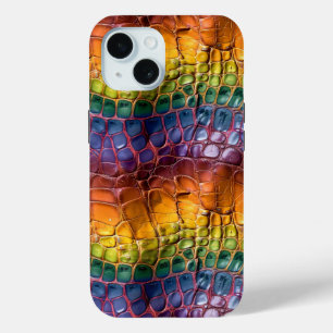 Rainbow Reptile Leather Case-Mate iPhone Hülle