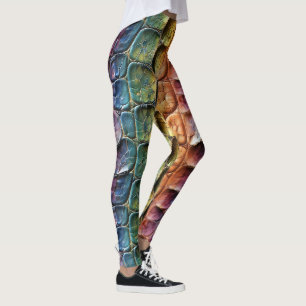 Rainbow Reptile Leather Leggings