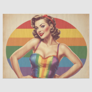 Rainbow Retro: Button-Up Style Decoupage Delights Seidenpapier