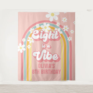 Rainbow Retro Eight ist eine Stimmung Groovy 8. Ge Wandteppich
