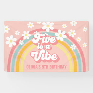 Rainbow Retro Five ist eine Stimmung Groovy 5. Geb Banner