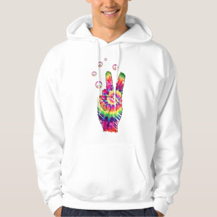 Rainbow Retro Gefärbte Krawatte Psychedelic Peace  Hoodie