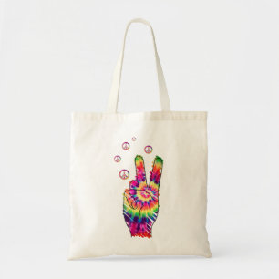 Rainbow Retro Gefärbte Krawatte Psychedelic Peace  Tragetasche