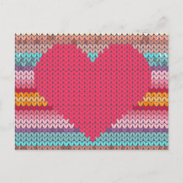 Rainbow-Retro-Herz Imitate Wolllein Strick Valenti Feiertagspostkarte