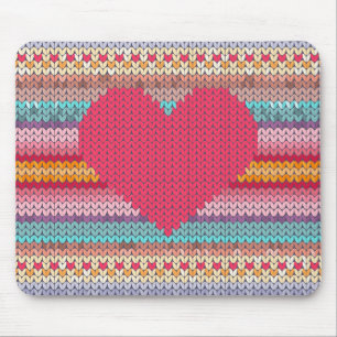 Rainbow-Retro-Herz Imitate Wolllein Strick Valenti Mousepad