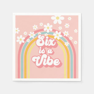 Rainbow Retro Six ist eine Stimmung Groovy 6. Gebu Serviette