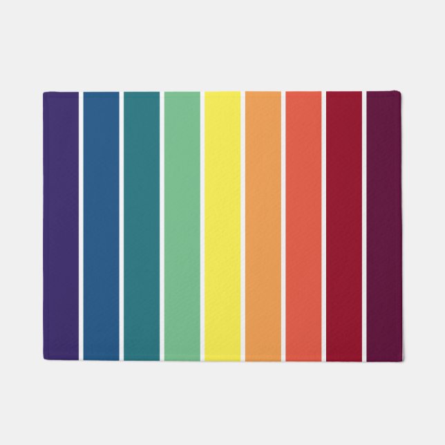 Rainbow Retro Stripter Floormat Fußmatte (Vorderseite)