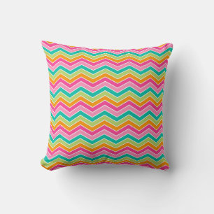 Rainbow Retro Zickzags hell Kissen
