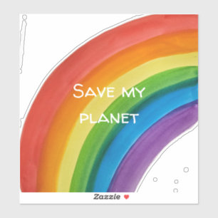 RAINBOW Rette meinen Planeten (anpassbar) Aufkleber