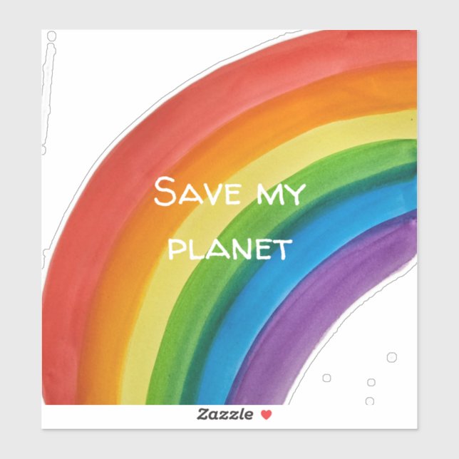 RAINBOW Rette meinen Planeten (anpassbar) Aufkleber (Blatt)