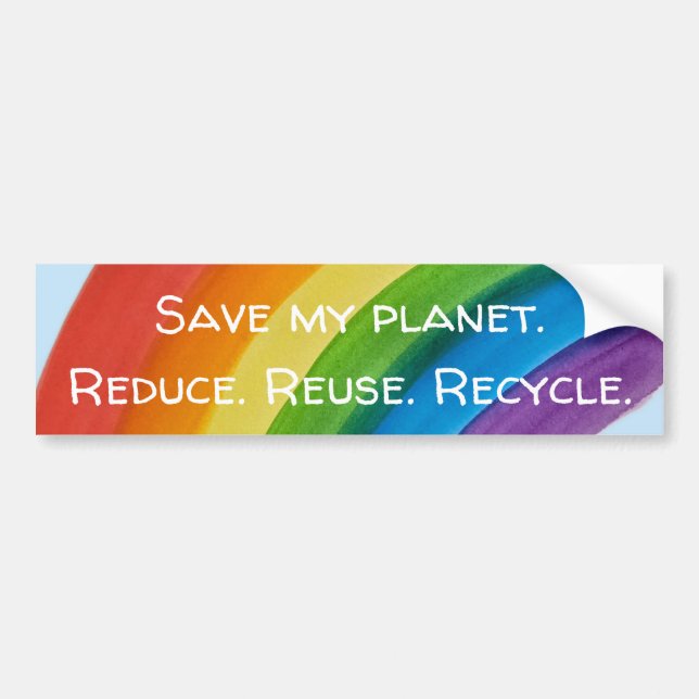 RAINBOW Rette meinen Planeten (anpassbar) Autoaufkleber (Vorne)