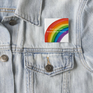 RAINBOW Rette meinen Planeten (anpassbar) Button