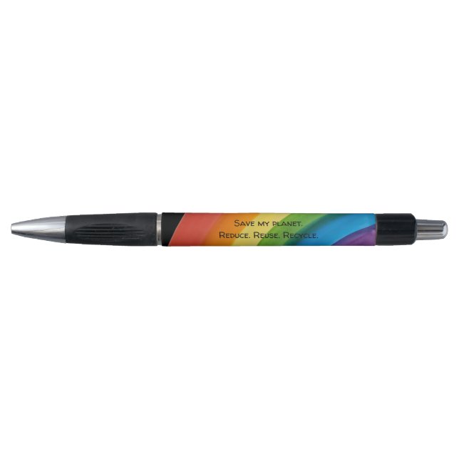 RAINBOW Rette meinen Planeten (anpassbar) Kugelschreiber (Vorderseite)