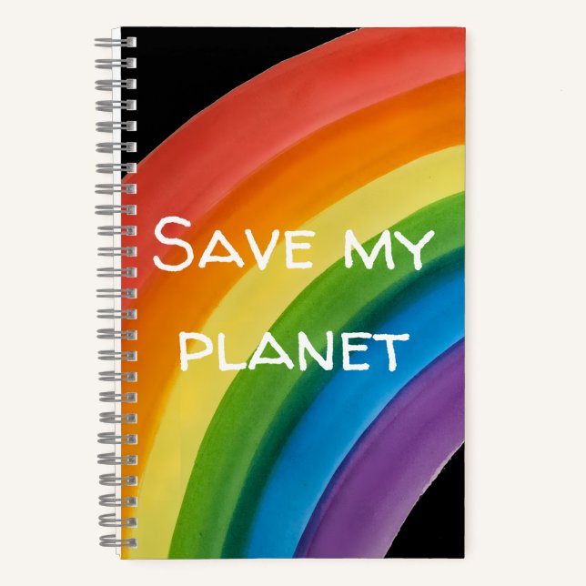 RAINBOW Rette meinen Planeten (anpassbar) Notizbuch (Vorderseite)