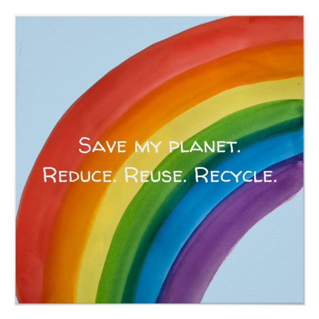 RAINBOW Rette meinen Planeten (anpassbar) Poster (Vorderseite)
