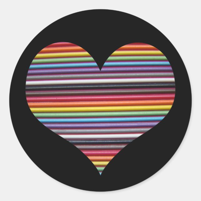 Rainbow Ribbon Cable Round Sticker (Vorderseite)