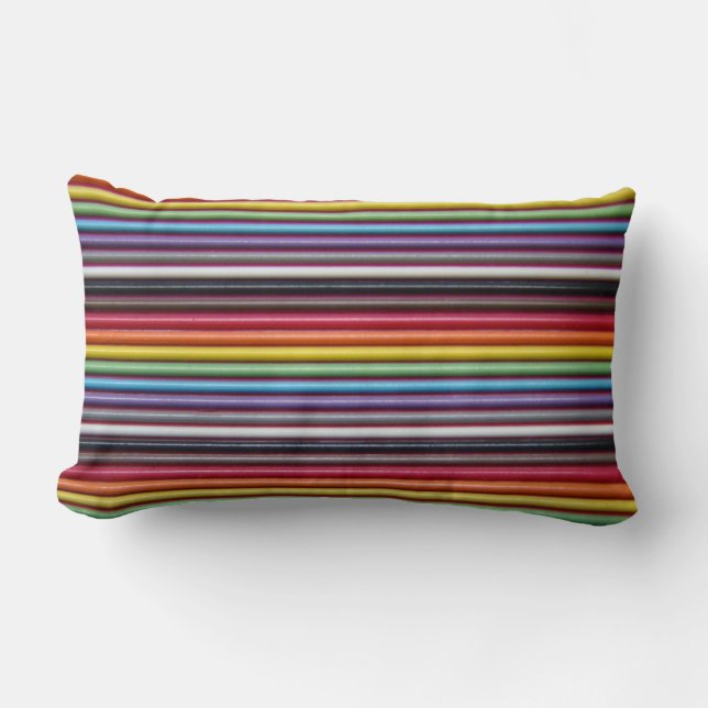 Rainbow Ribbon Kabel Lumbar Kissen Kissen (Vorderseite)