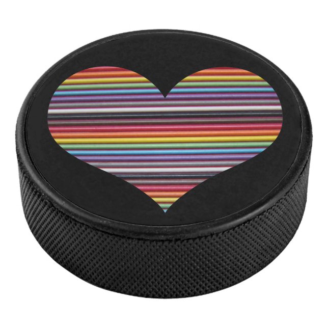 Rainbow Ribbon Kabelherz Eishockey Puck (3/4)
