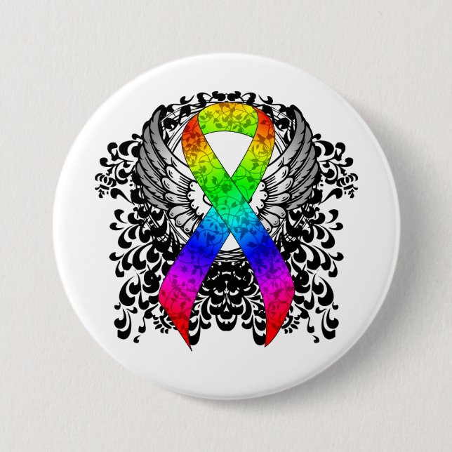 Rainbow Ribbon mit Wing Button (Vorderseite)