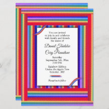 Rainbow Ribbon Wedding Einladung