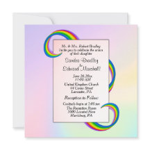 Rainbow Ribbon Wedding Einladung